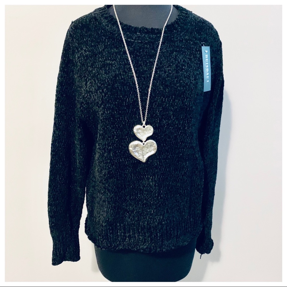 ✨LAST ONE ✨PARIS✨Black Chenille sweater - Picture 2 of 5